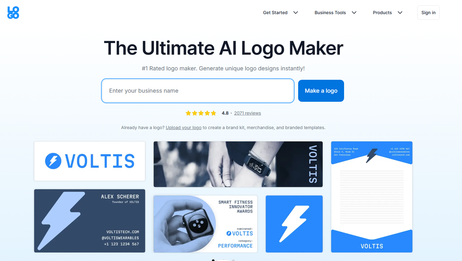 Logo.com interface