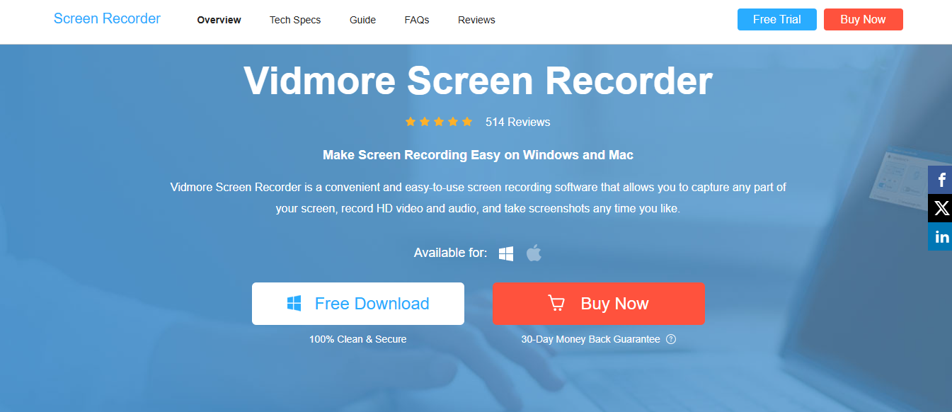 Download the Vidmore screen recorder