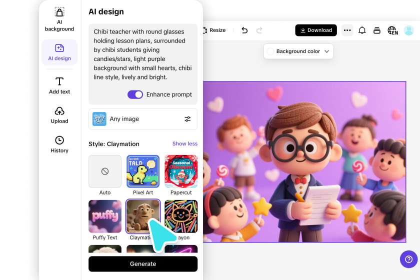 Customize and generate