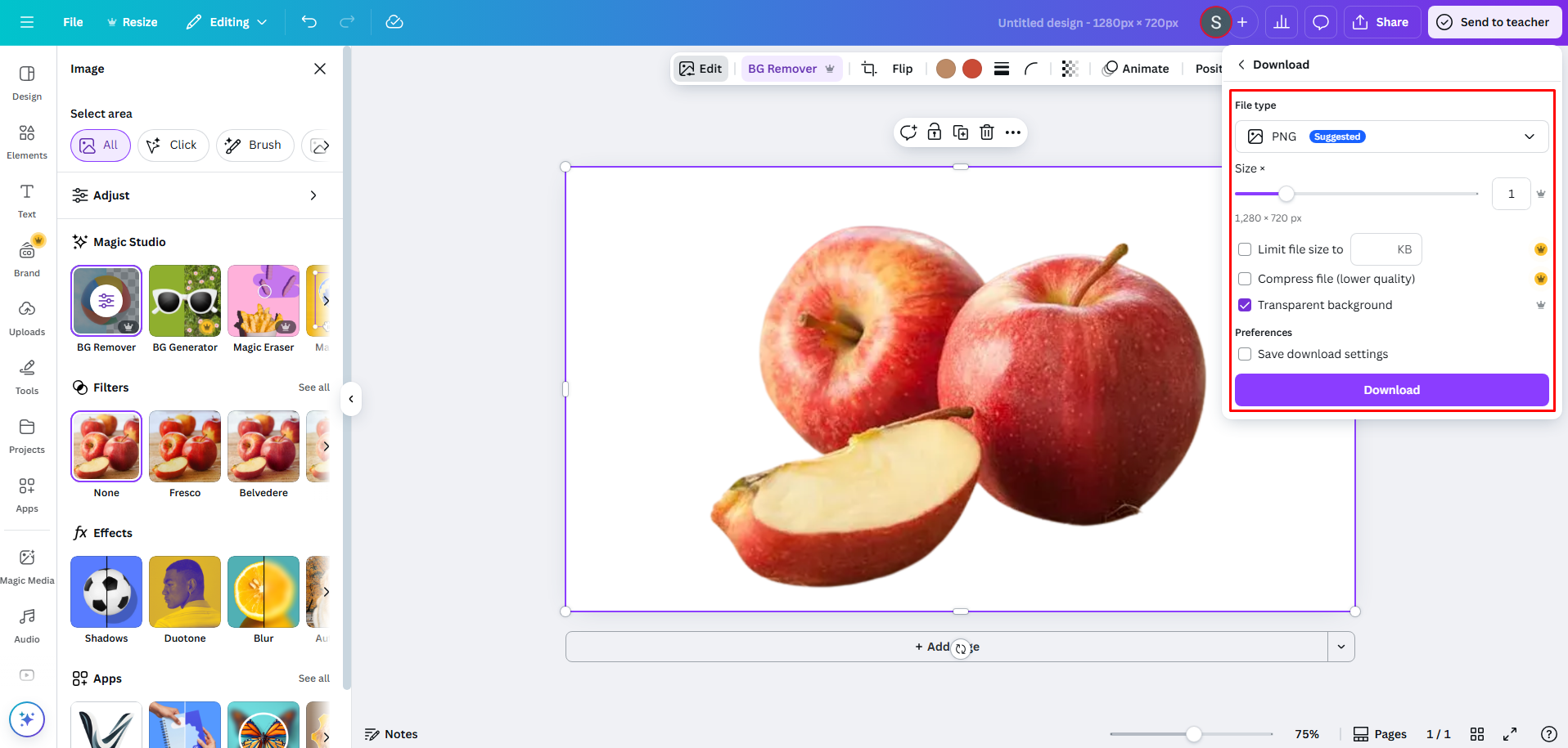 Download the edited image