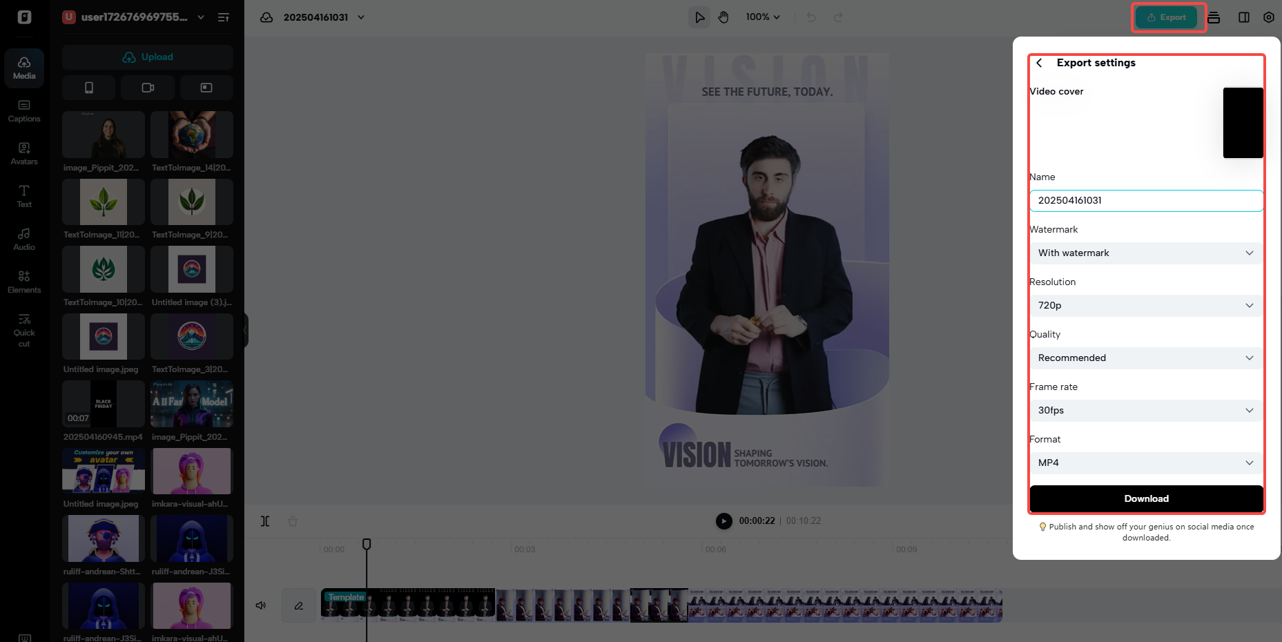 Export your video