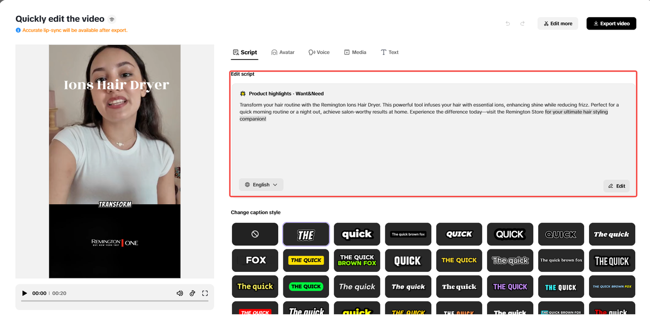 Smart text-to-video conversion