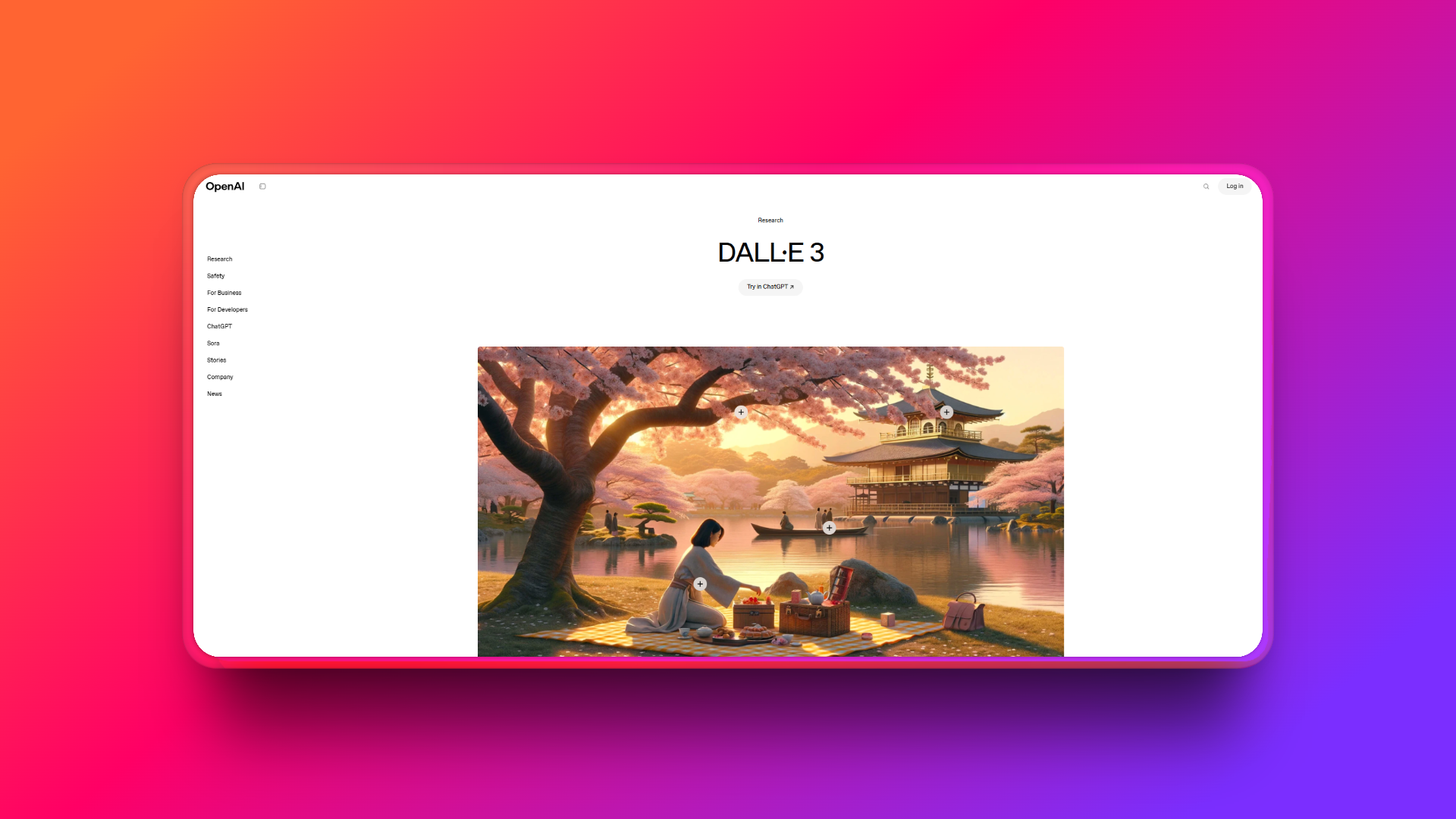 DALL-E 3's official website