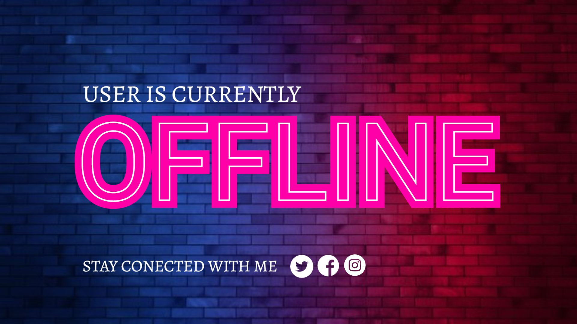Contoh templat banner Neon Glow Twitch