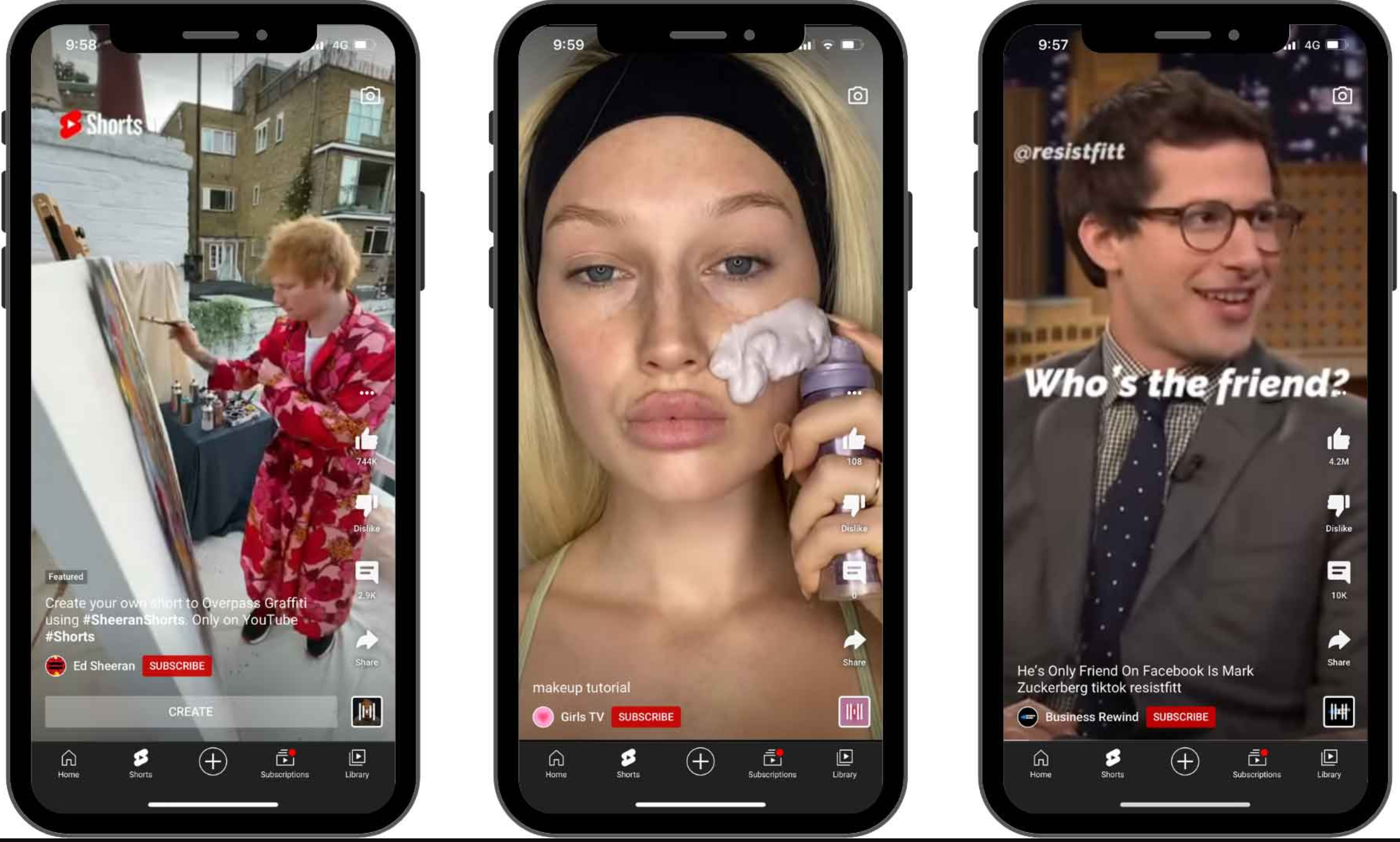 Brevi video clip caricati per il coinvolgimento di YouTube Shorts