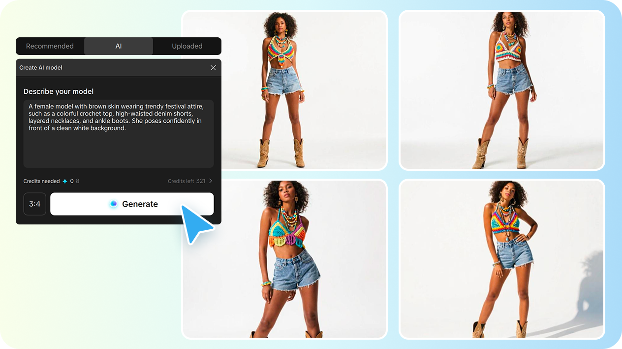 Generate an AI model with a text prompt
