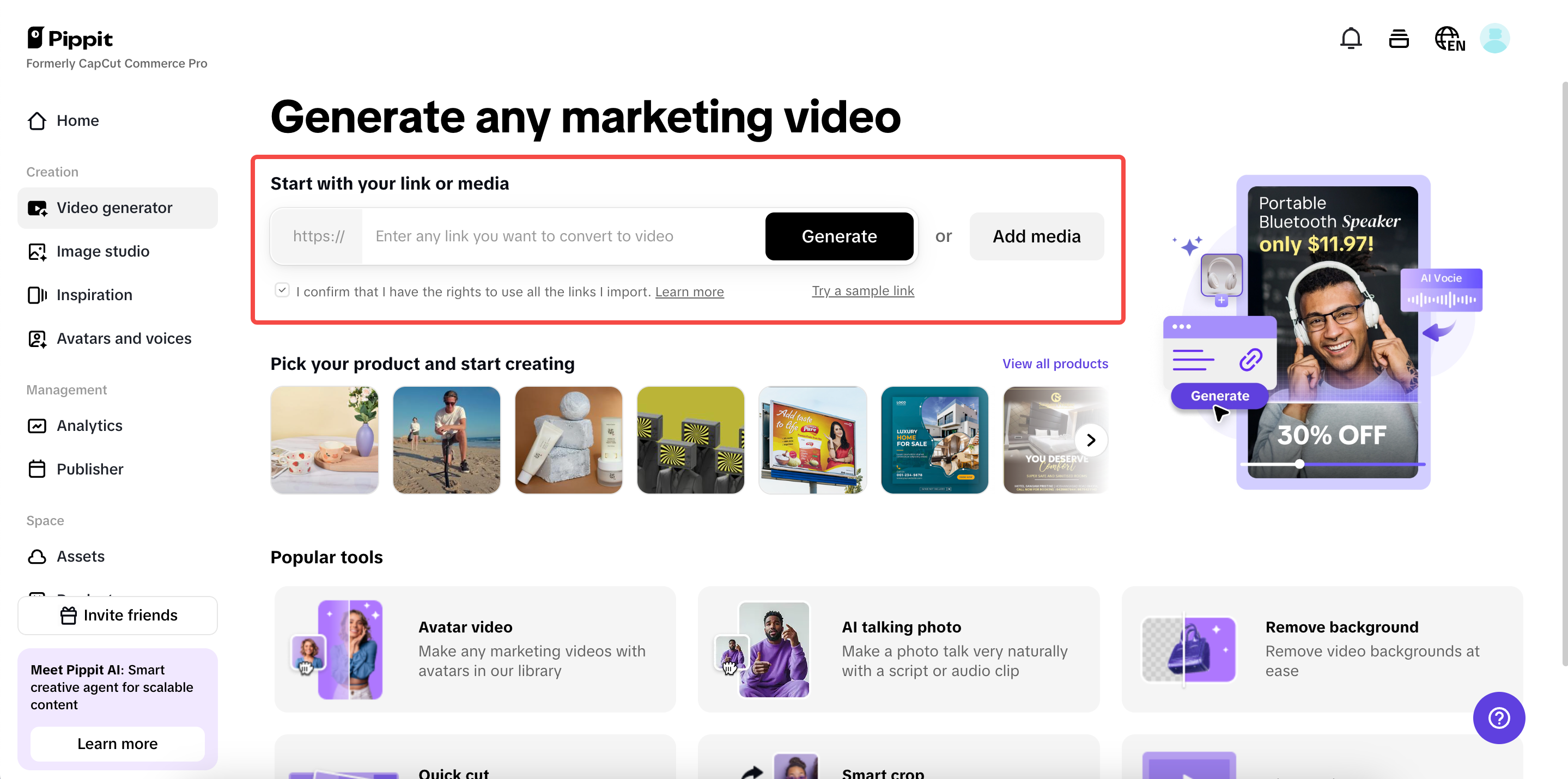 Start with links or media