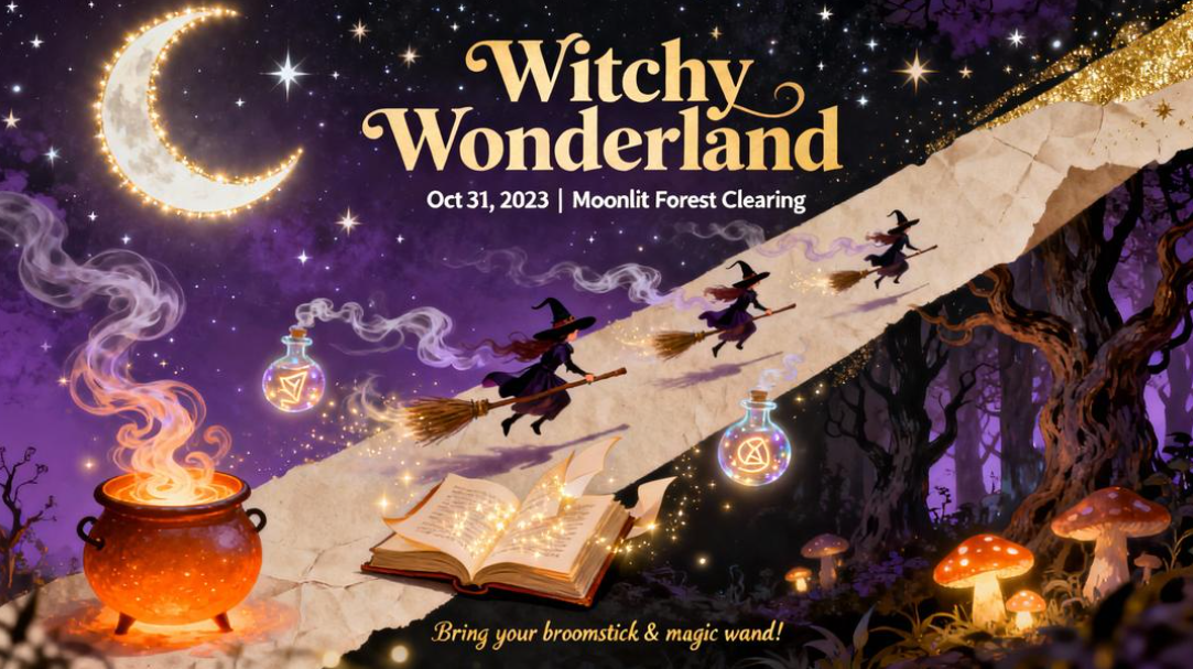 Cartel del país de las maravillas de las brujas