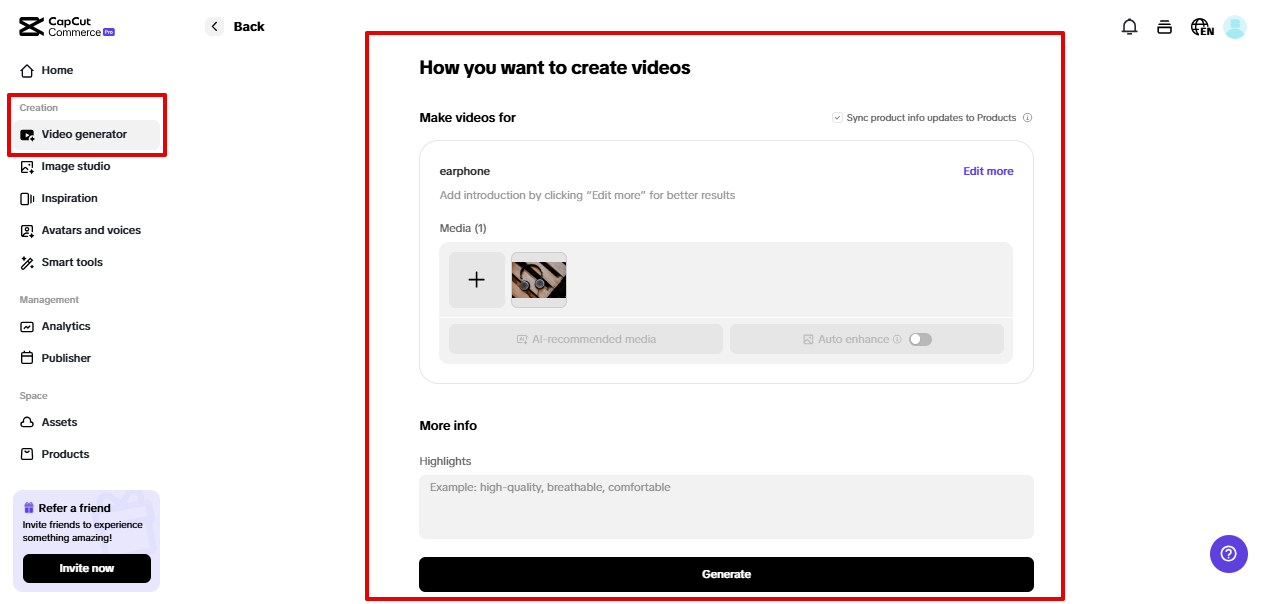 Pippit video generator
