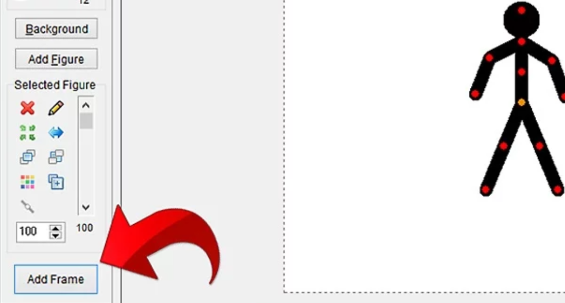 Erstellen von Frames für die Animation in Pivot Animator