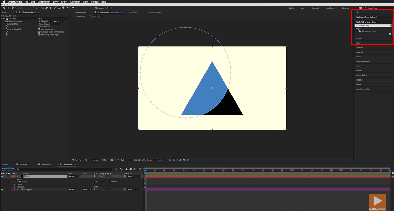 Applying roughen edges to add grain in After Effects