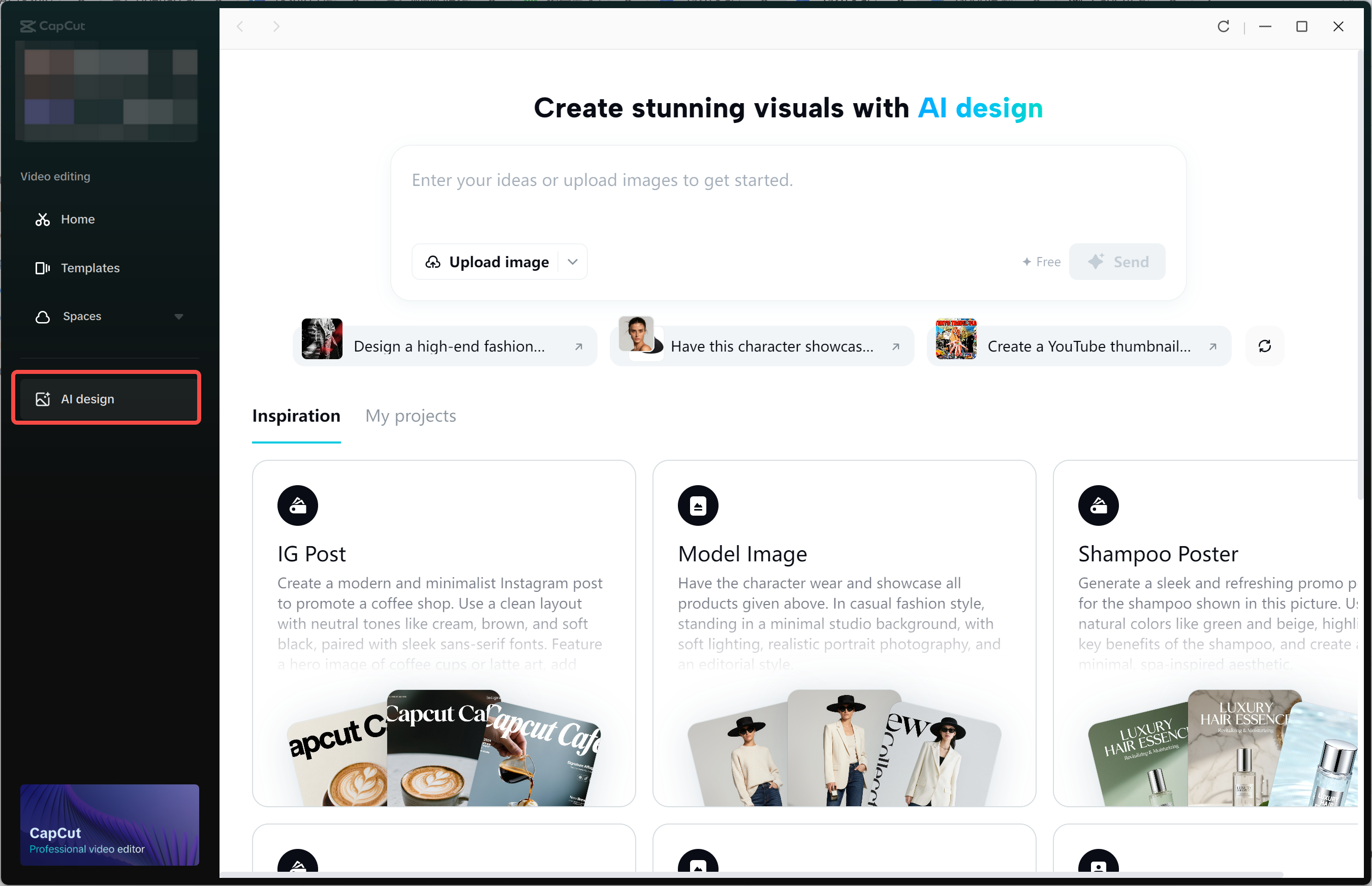 Accessing AI design to the CapCut desktop video editor