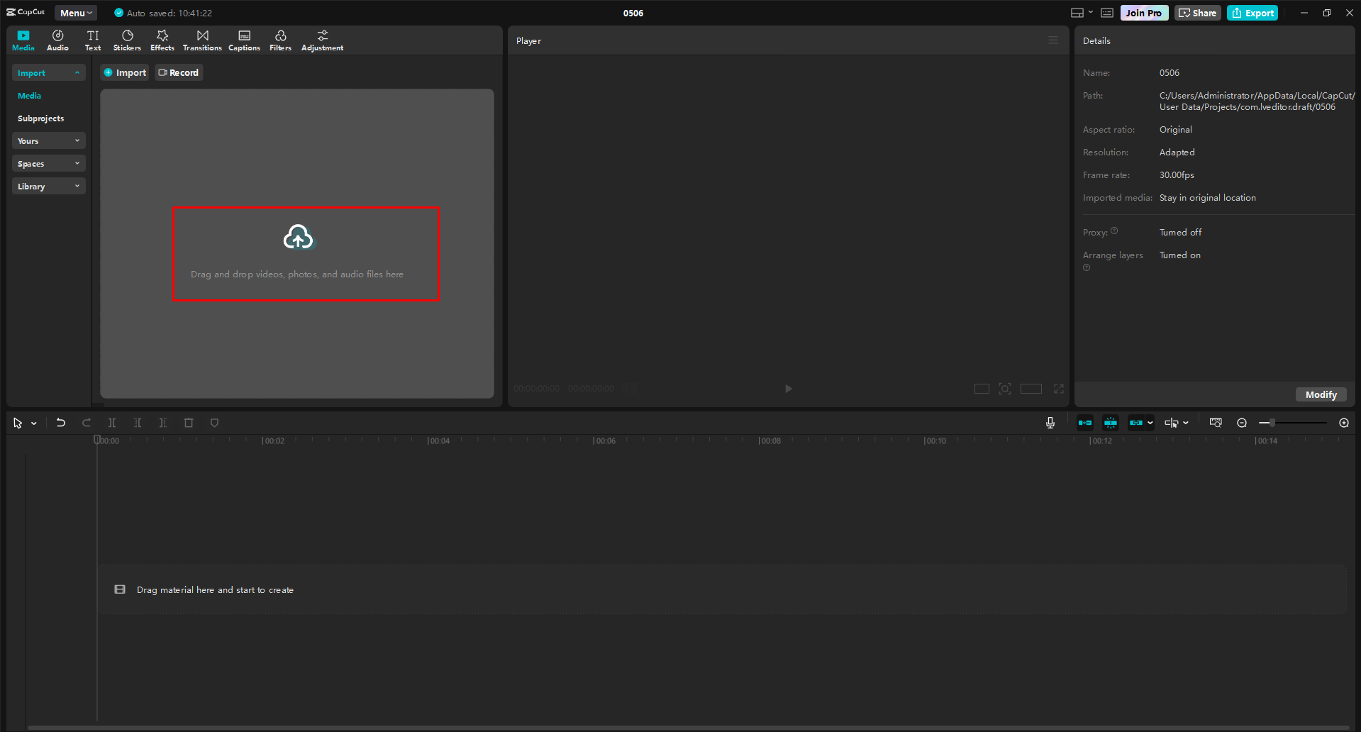 Launch CapCut and import your video