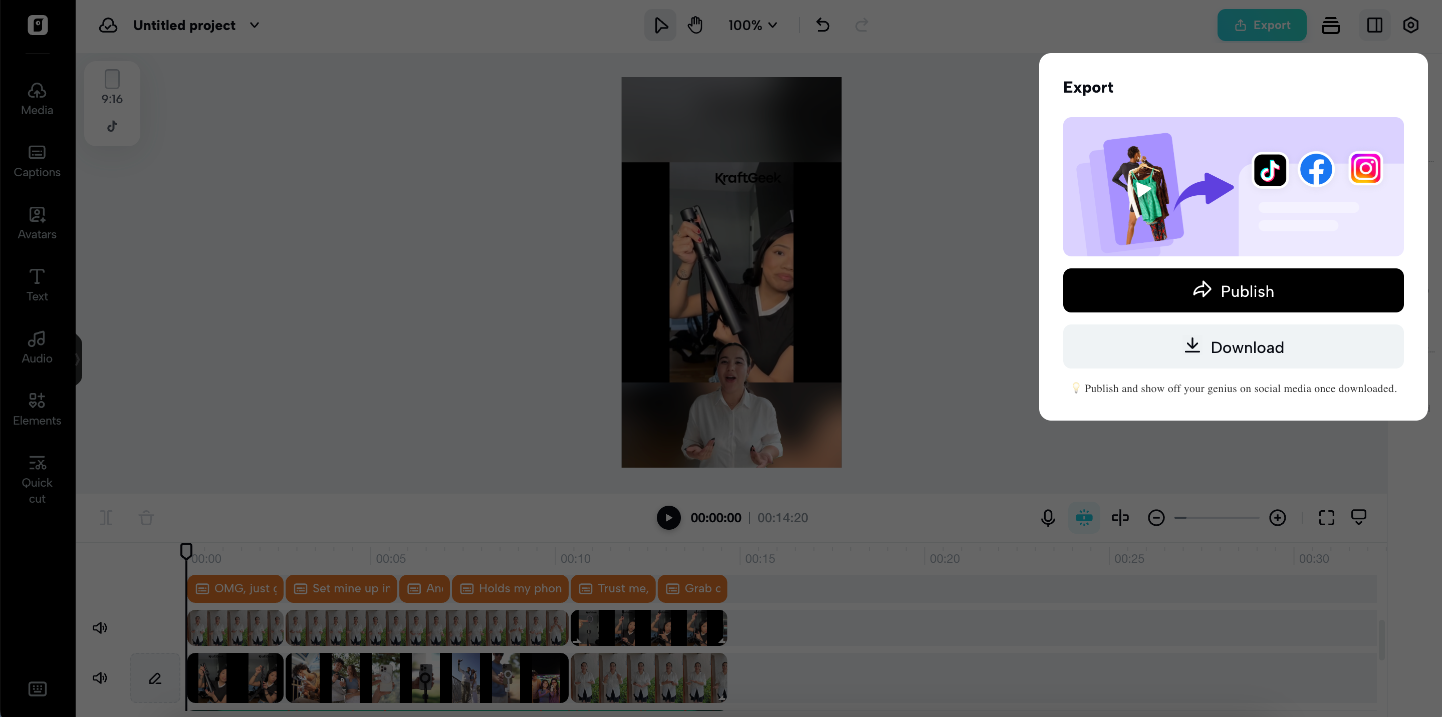 Export and share your videos