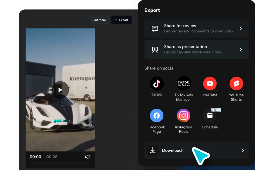 Export video clips