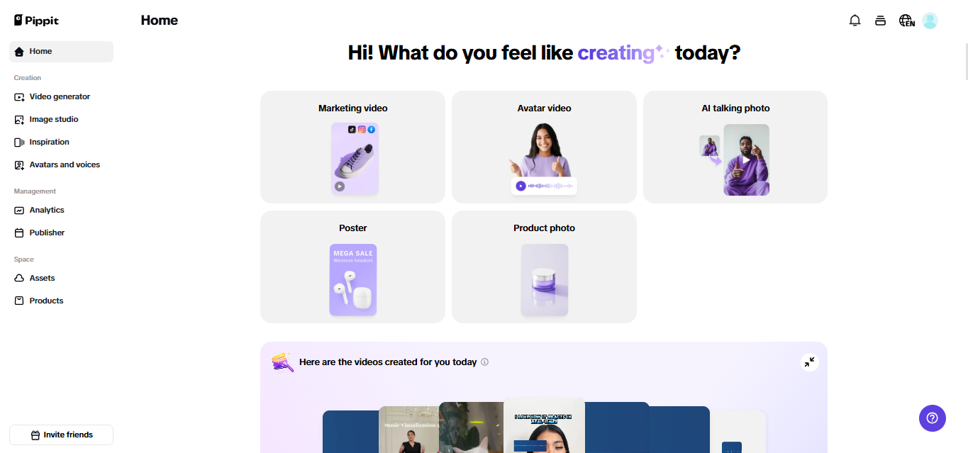Pippit demo video generator