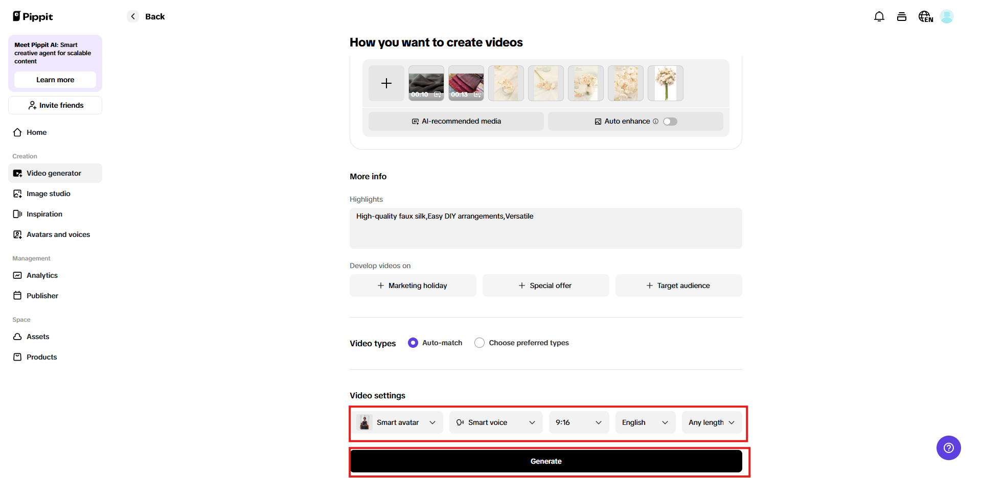 Advanced video settings