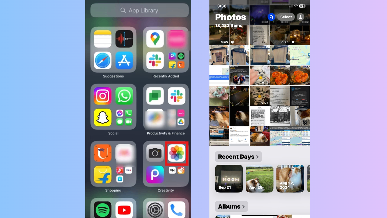Open Photos app and choose image to edit