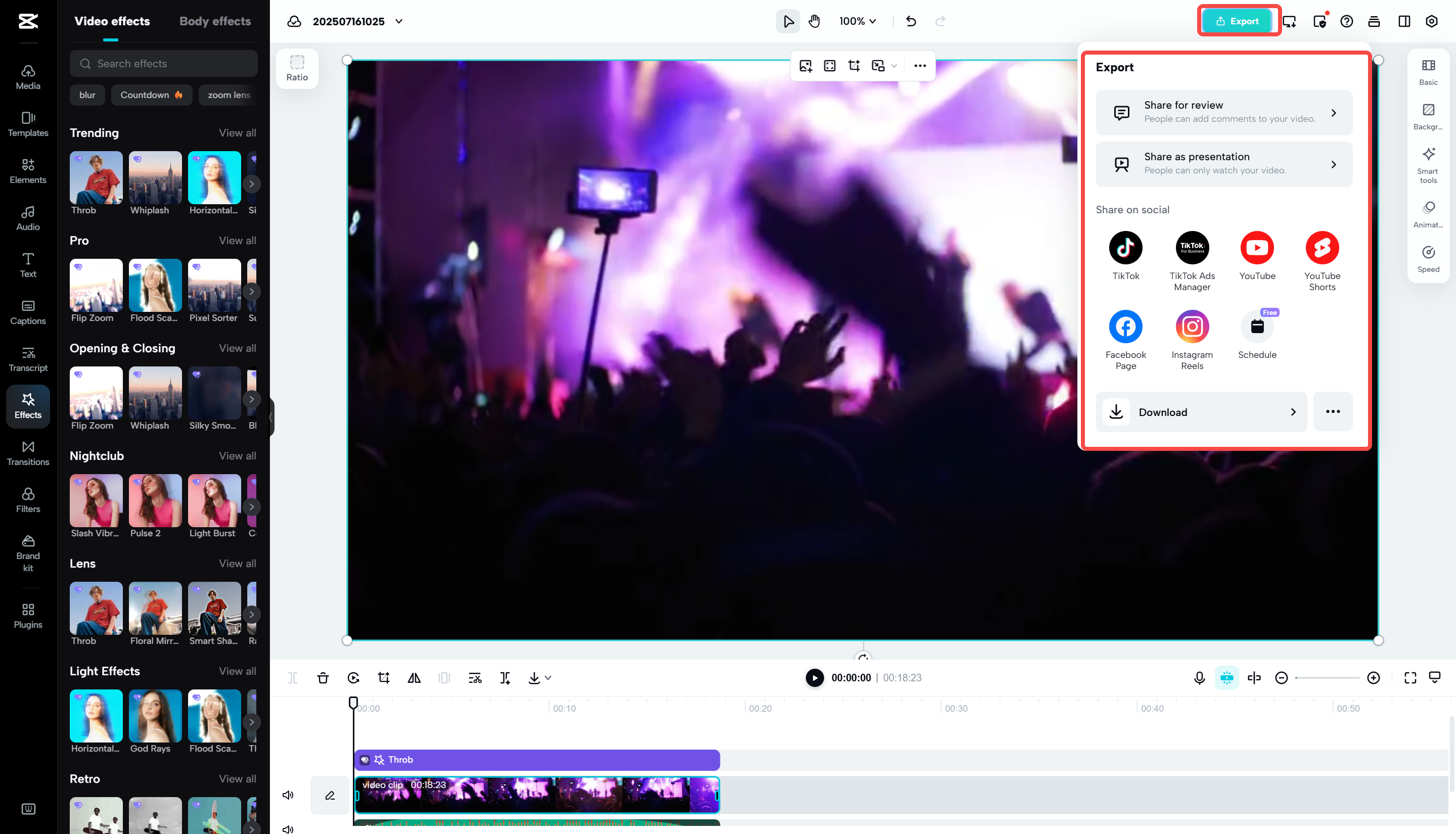 Export a video