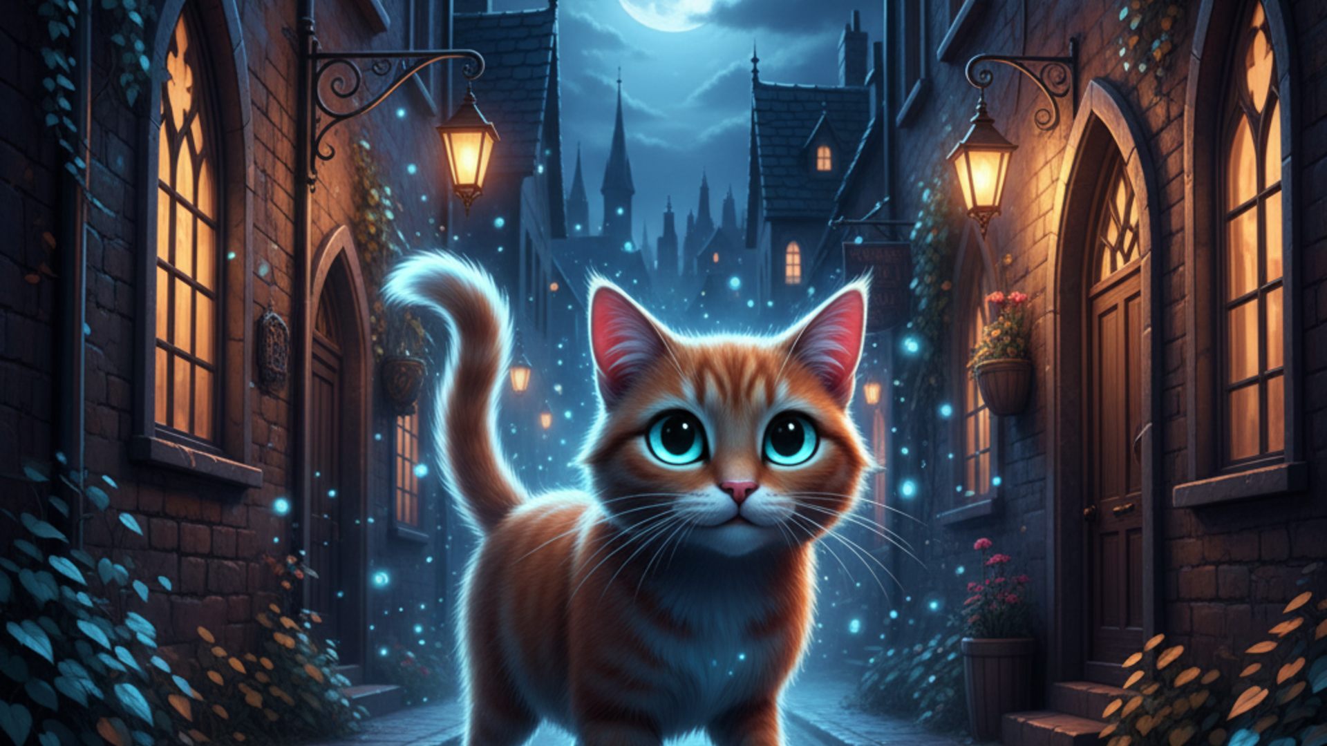 Alley cat in Pixar style