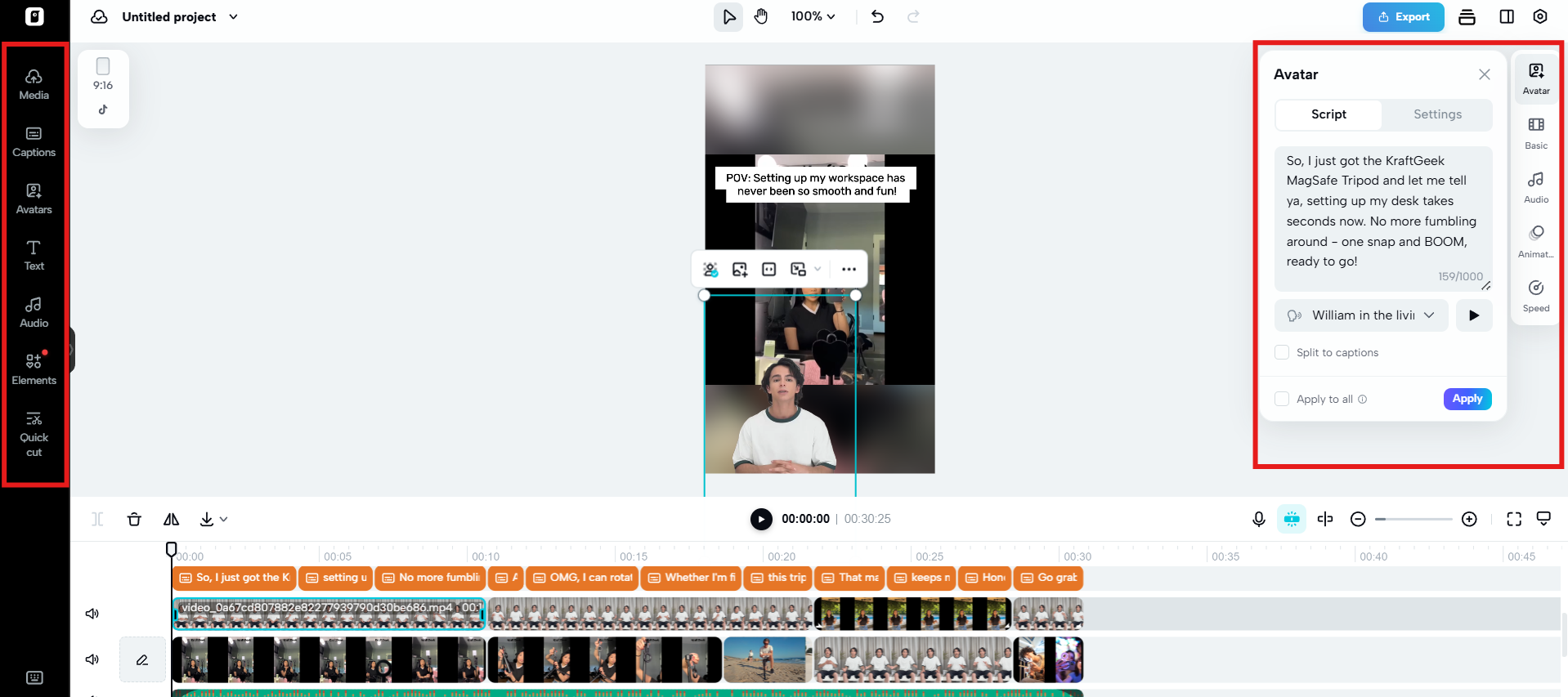 Customize the video