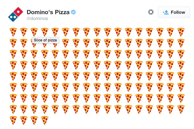 Domino 's Pizza emoji tweet 'i