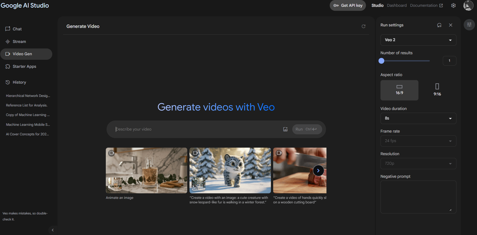 Recurso de geração de vídeo no Gemini Advanced mostrando visualizações de cena