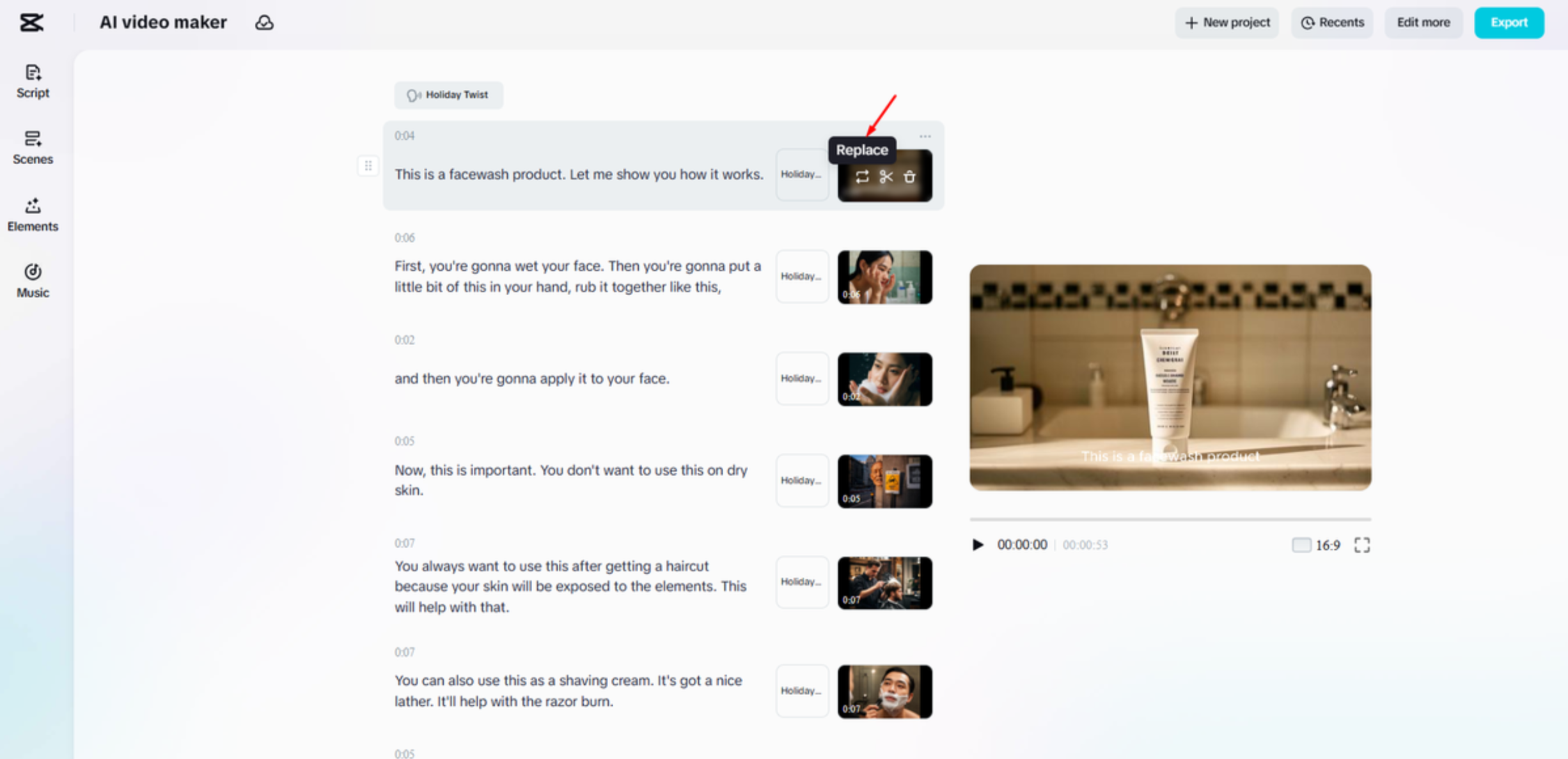 Adding media to the video in CapCut Web
