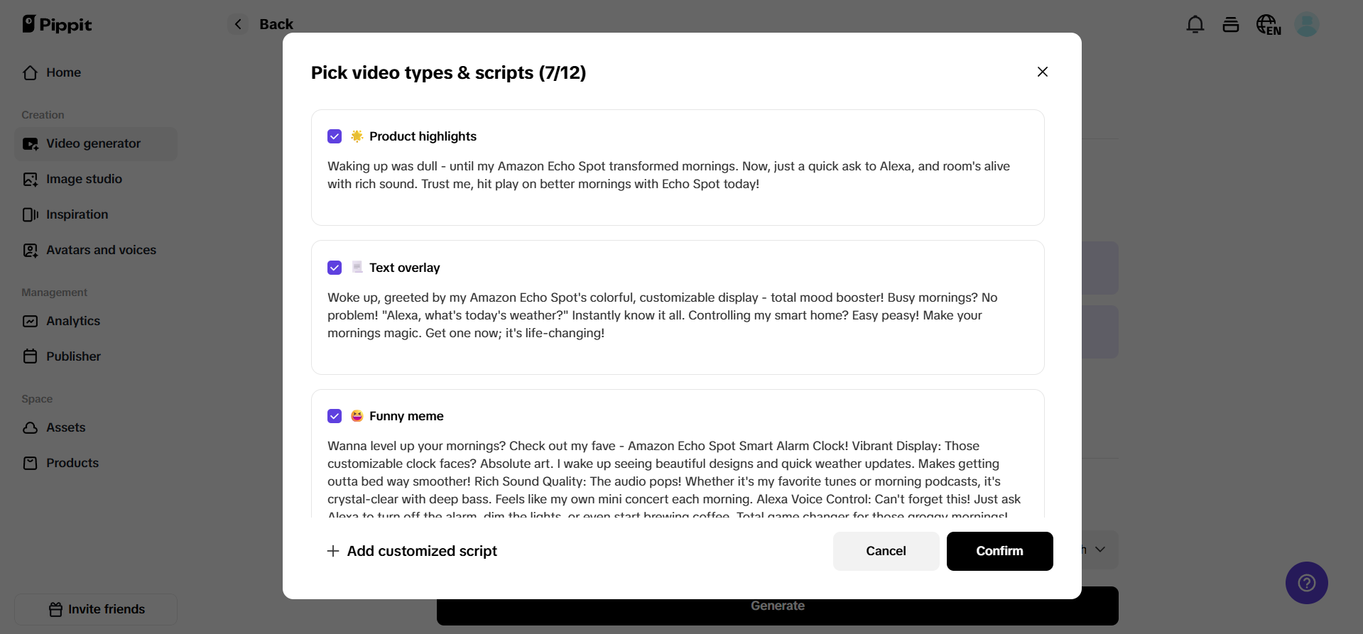 AI script generator