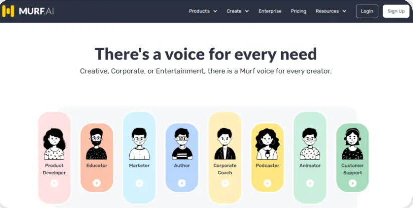 Interface de Murf - un autre changeur de voix efficace pour Discord