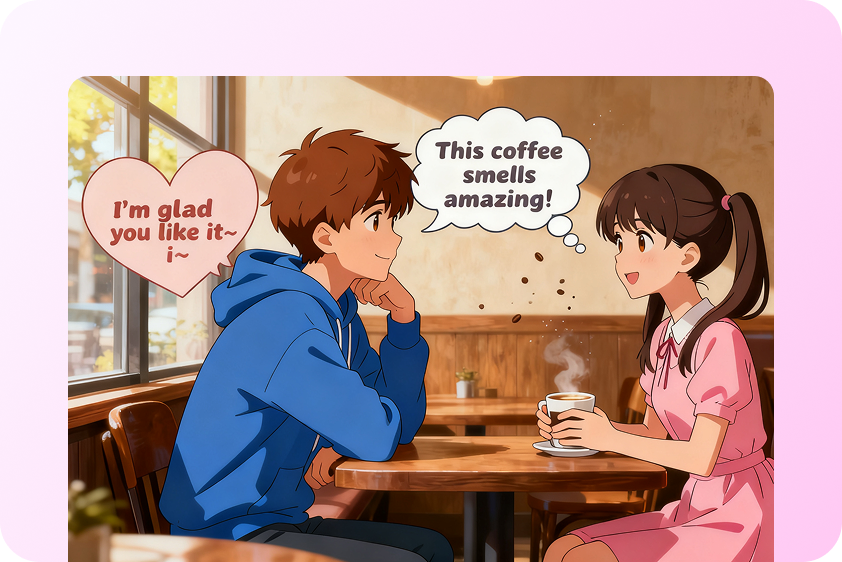 Characters talking in comic panels