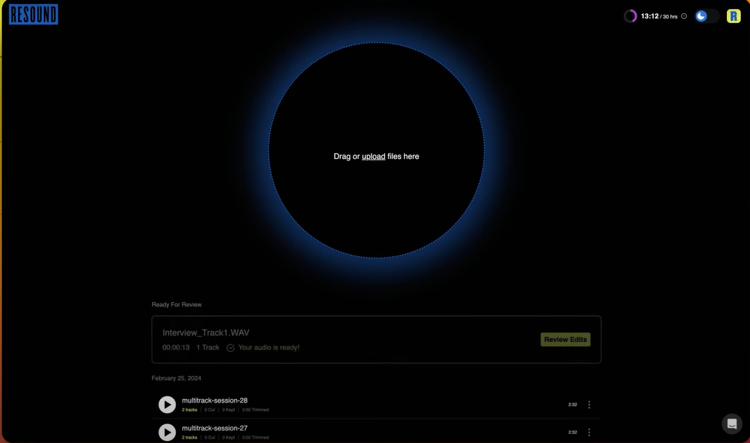 Interface of Resound - Podcast Sprachverstärker kostenlos