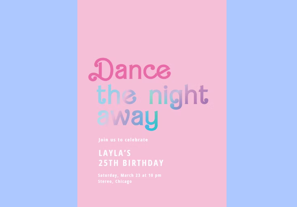 Gradient text sa mga imbitasyon