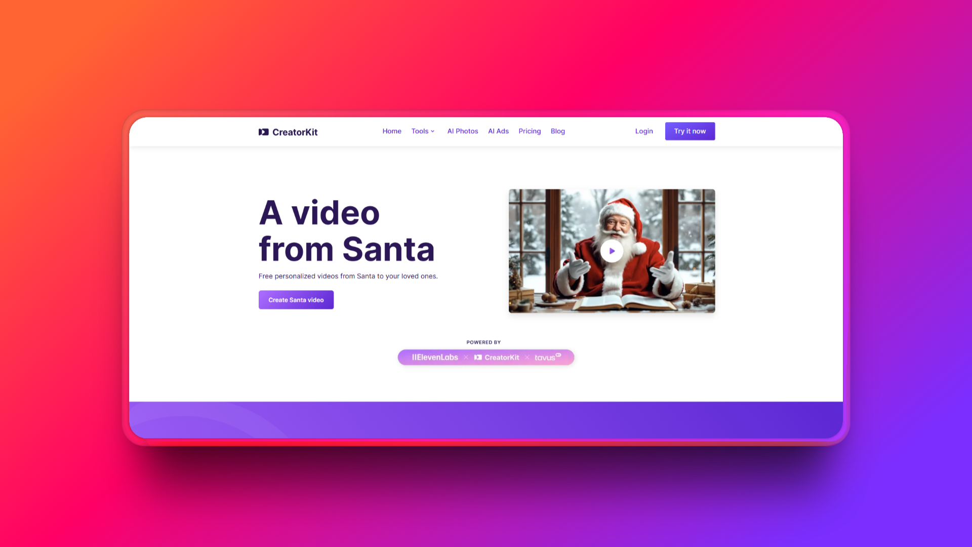 Create AI Santa videos with CreatorKit