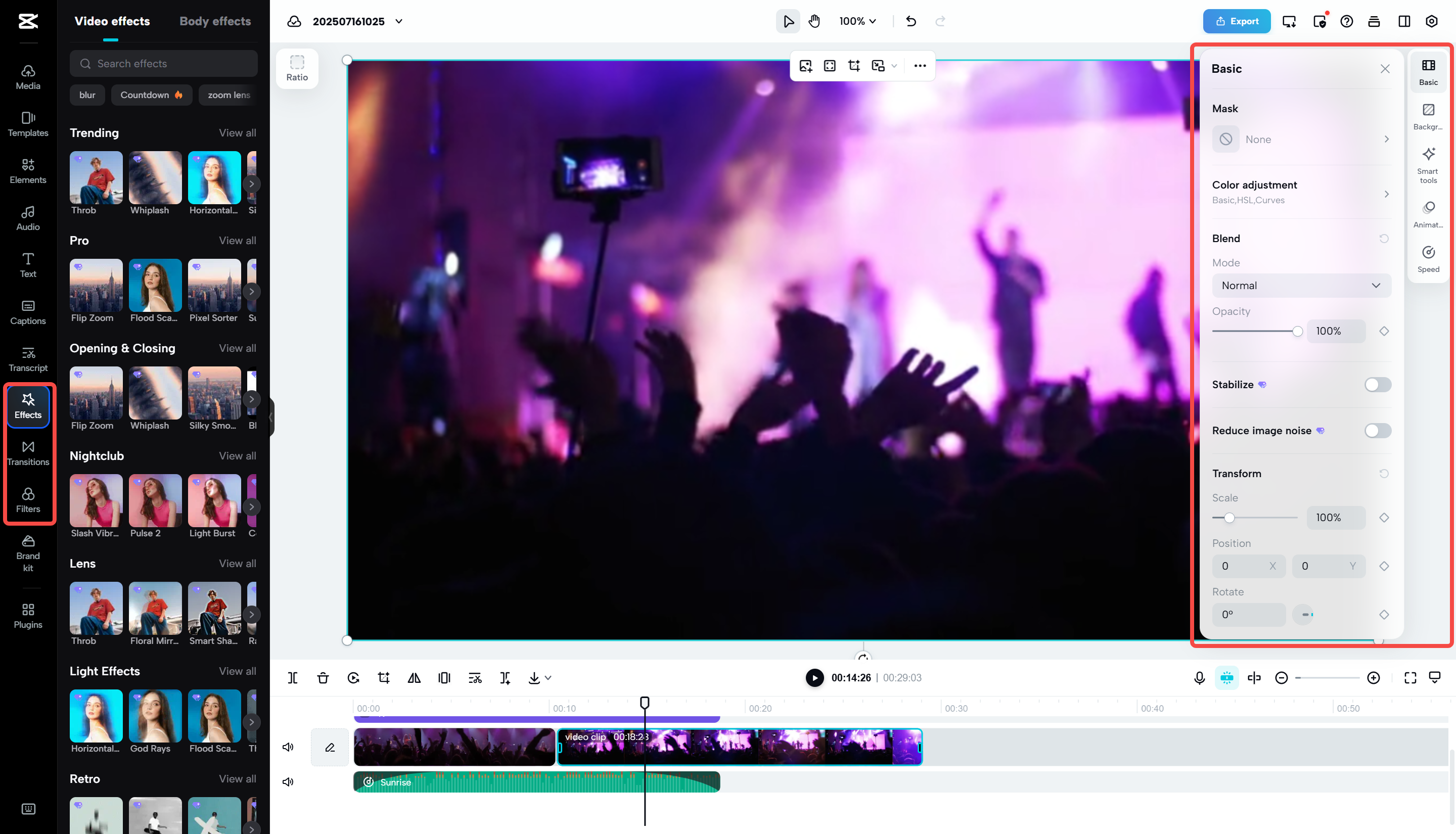 video editing options