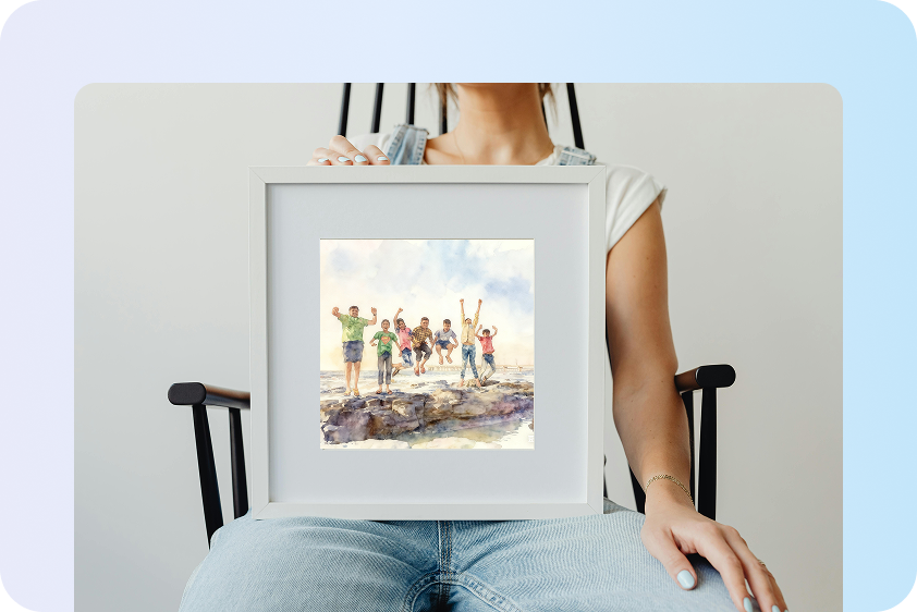 הפכו תמונות מאירועים לציורי צבעי מים.