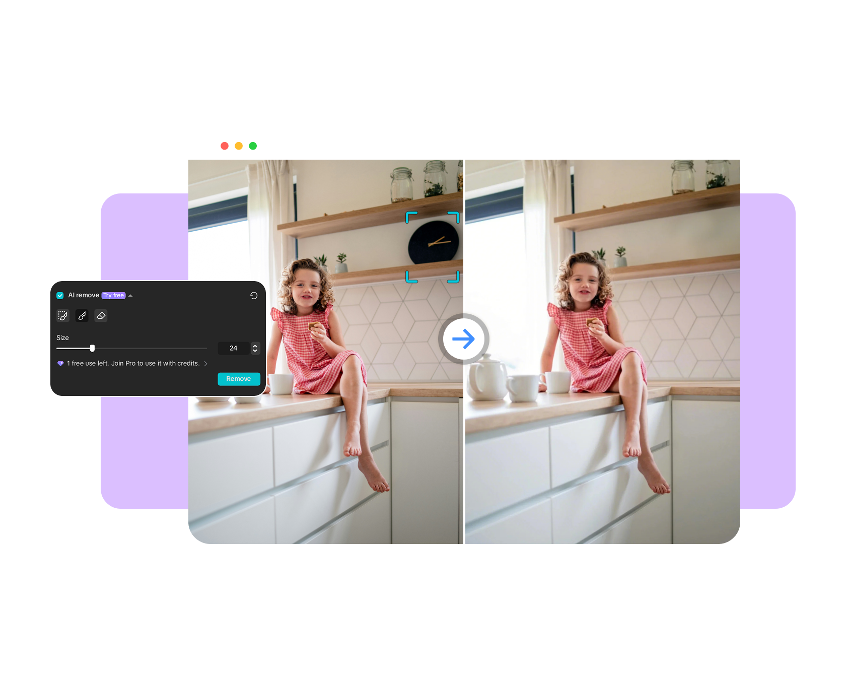 Removing unwanted objects with AI precision