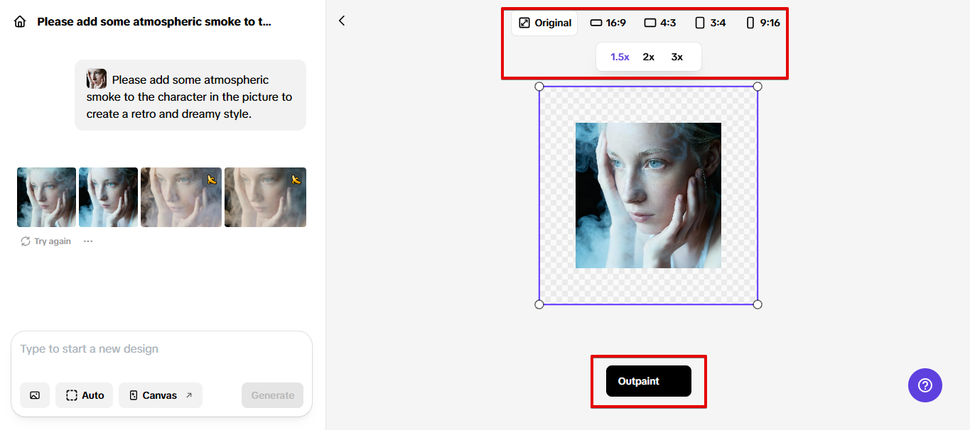 Herramienta Outpaint en Pippit