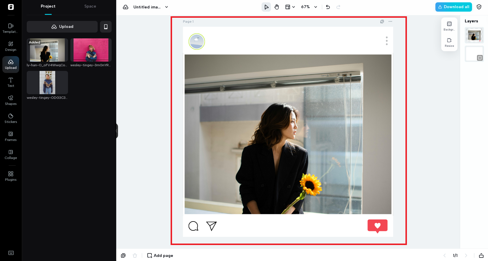 Insert the photo into the frame