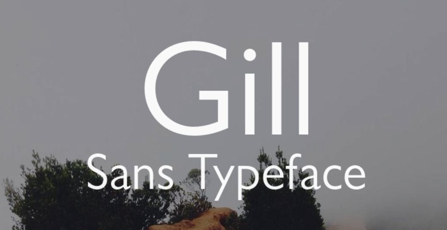 Hình ảnh hiển thị phông chữ Gill Sans