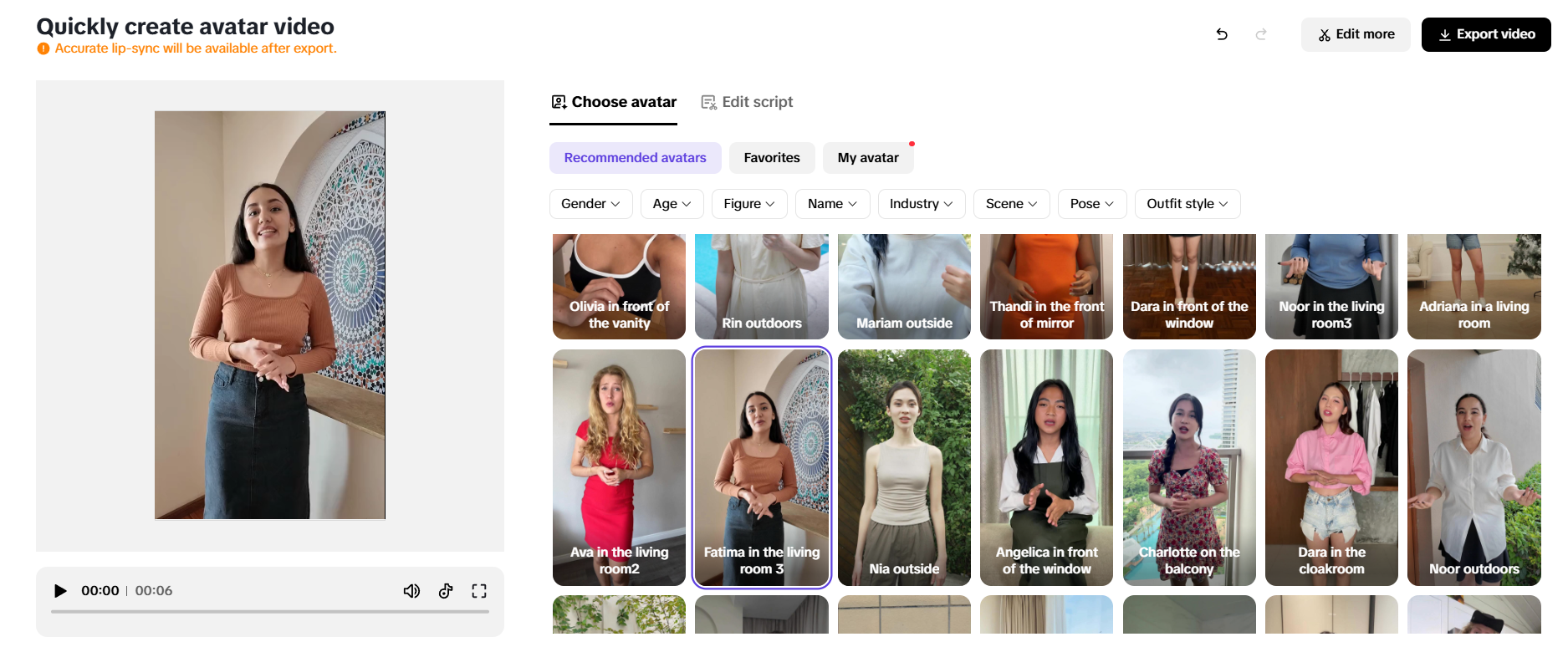 Customizable avatars