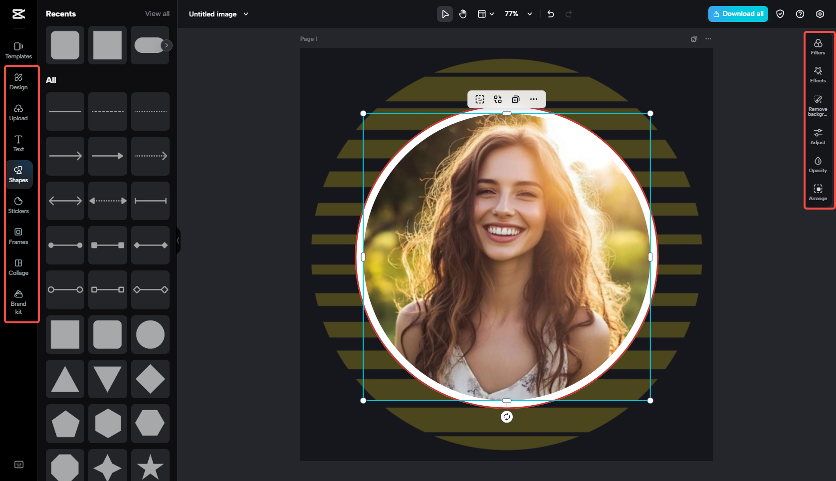 Bearbeitung des Facebook-Profilfotos in CapCut