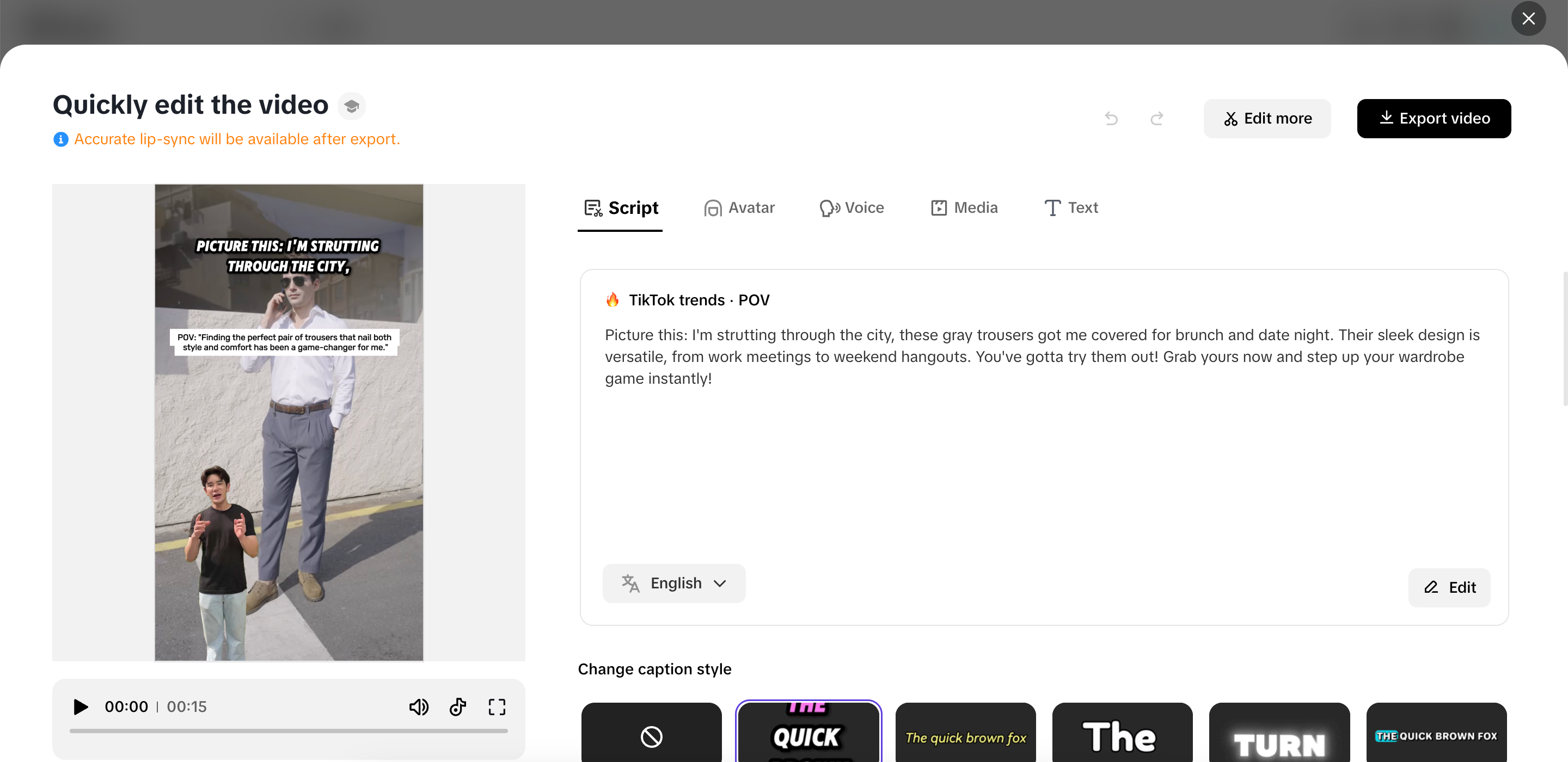 Ajusta el contenido de tu video.