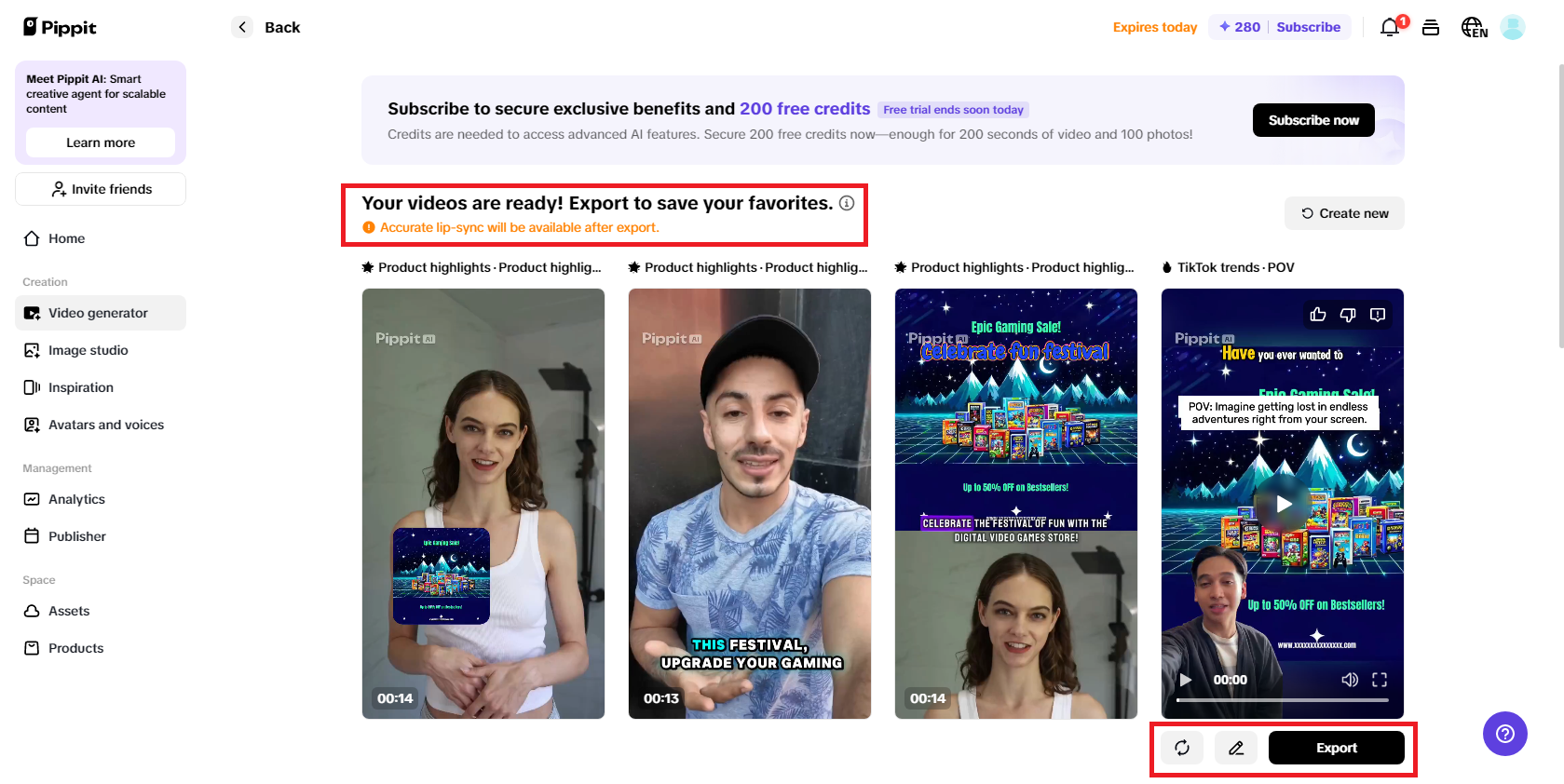 Select your preferred video and make changes if necessary