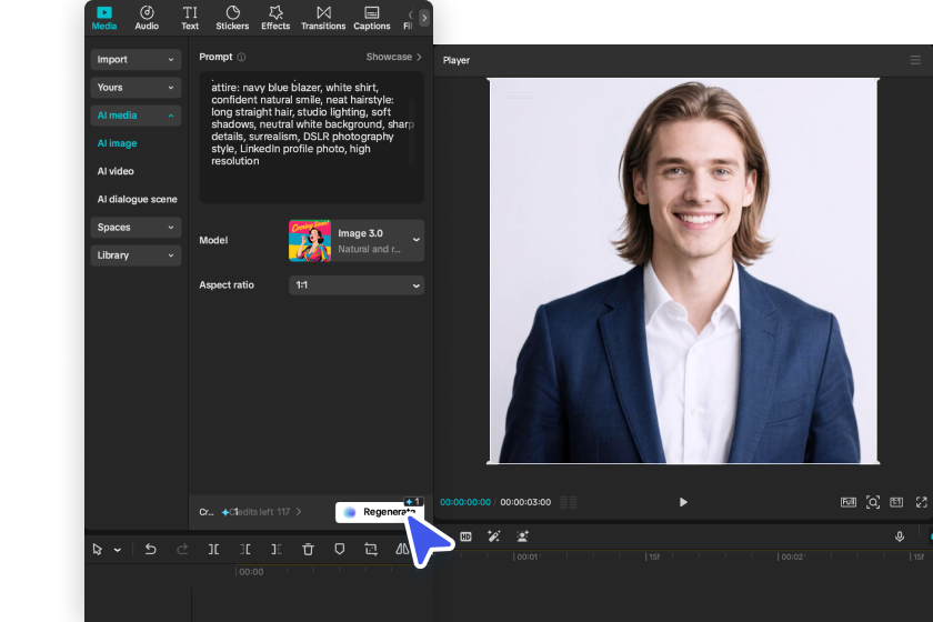 Select the best AI model and aspect ratio for your image using CapCut's AI generator