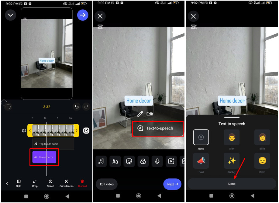 Image showing how to use text-to-speech on Instagram Reels