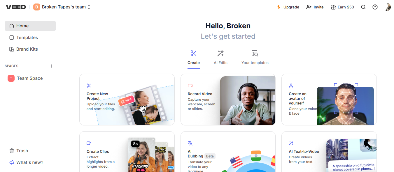 VEED.IO interface