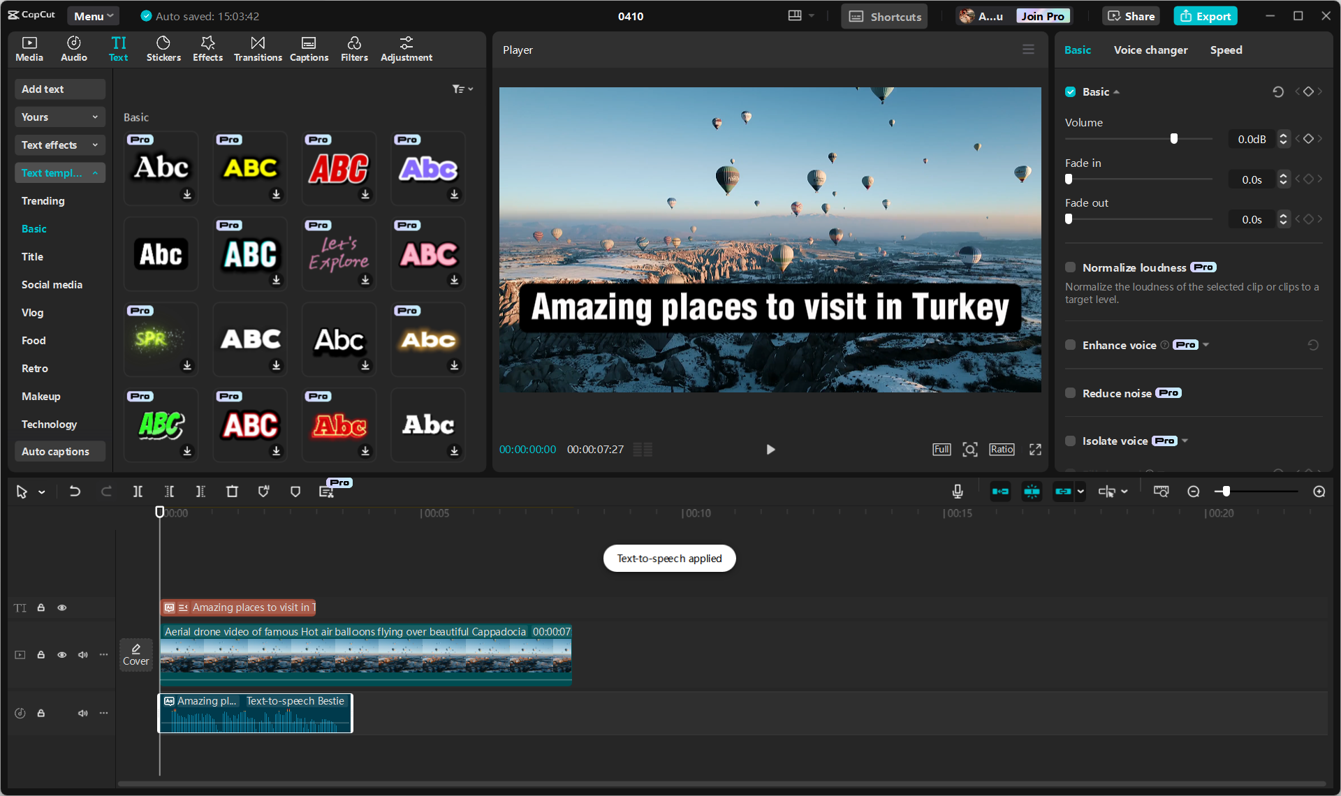 CapCut Desktop's interface