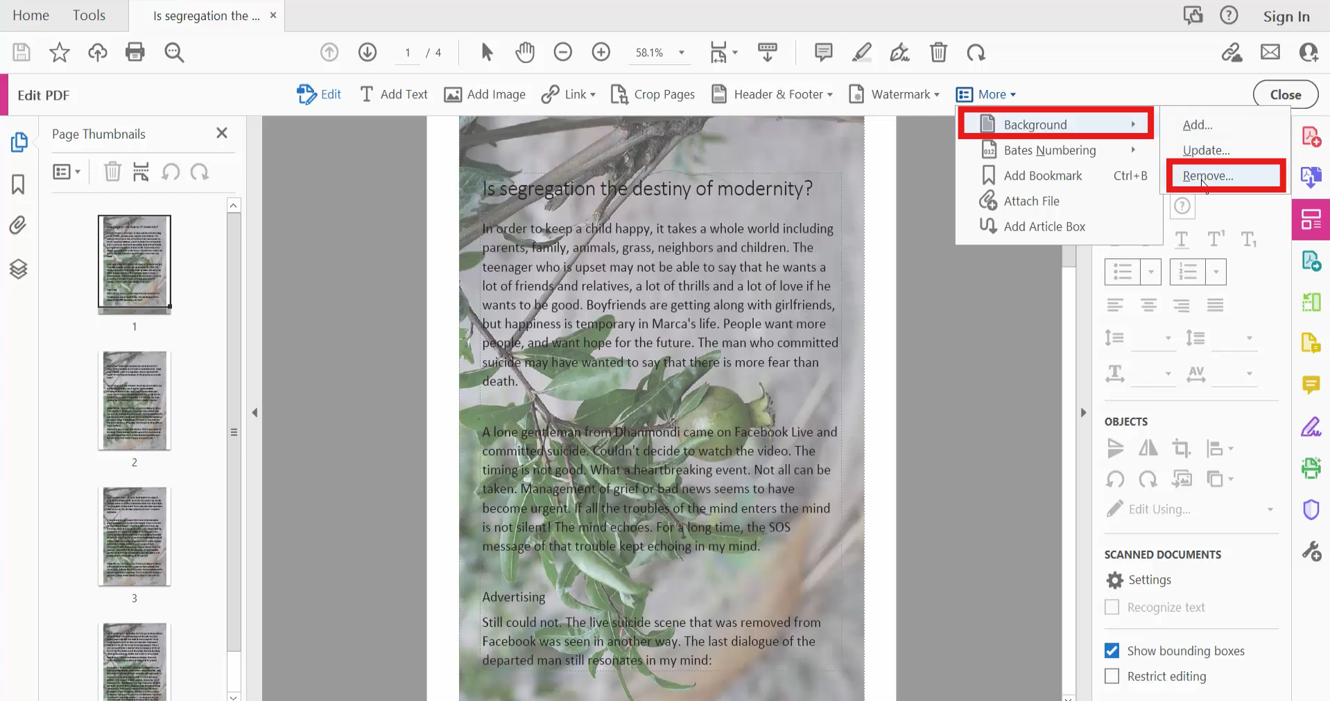 ממשק Adobe Acrobat