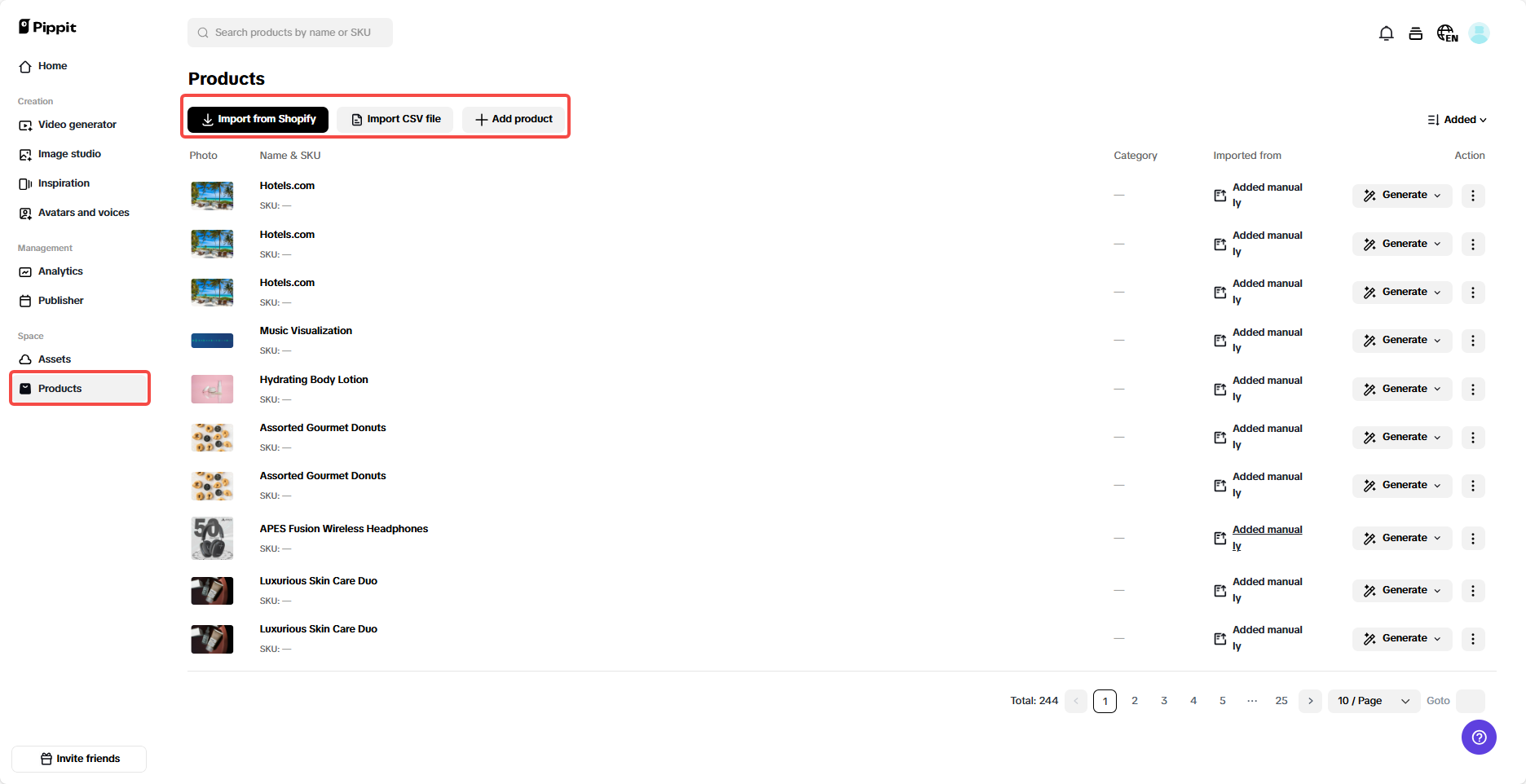 Pippit ecommerce integration